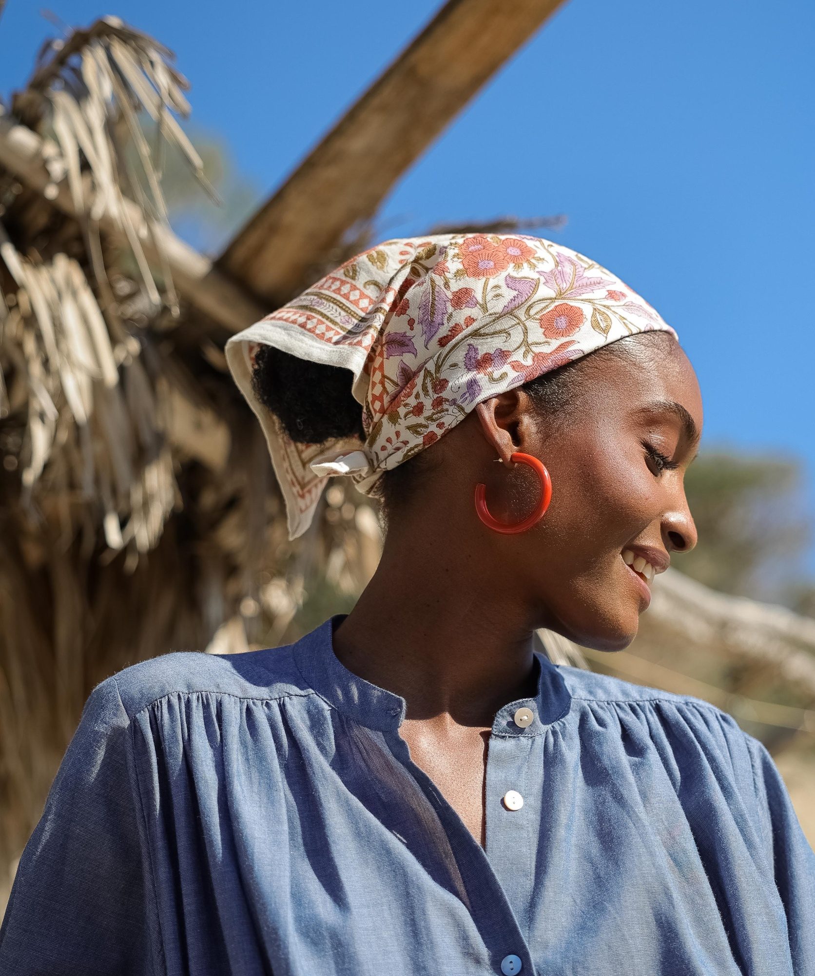 Foulard petit format – Courtney terracotta
