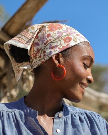 Foulard petit format – Courtney terracotta