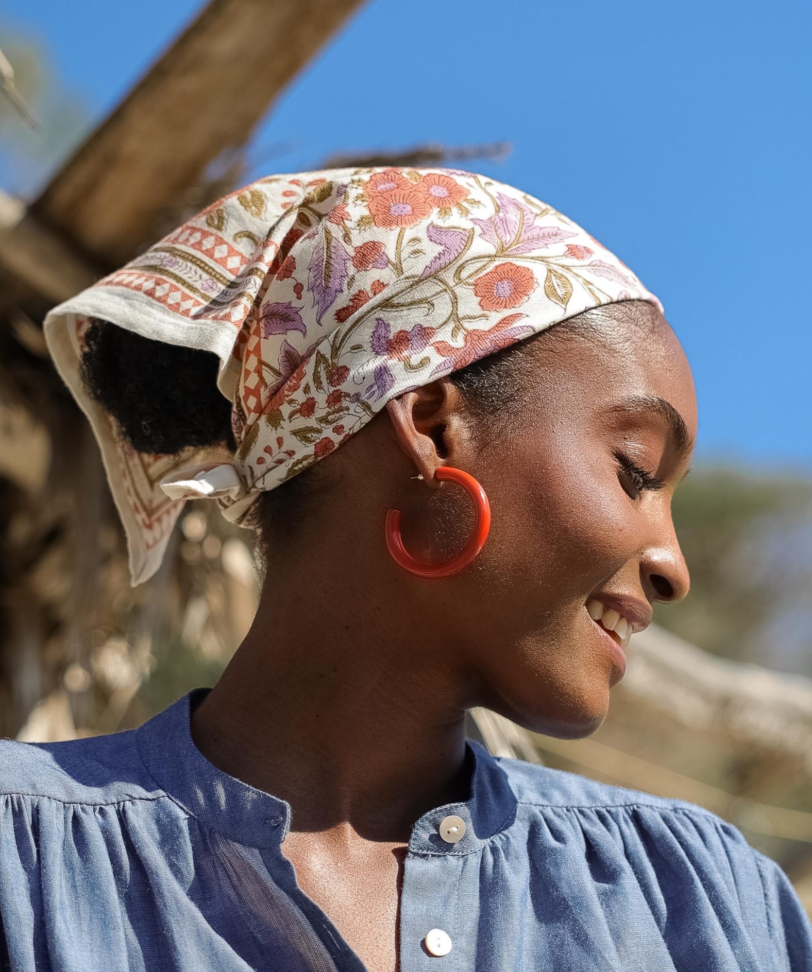 Foulard petit format – Courtney terracotta