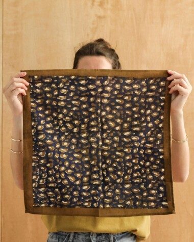 Foulard petit format – Léopard Navy