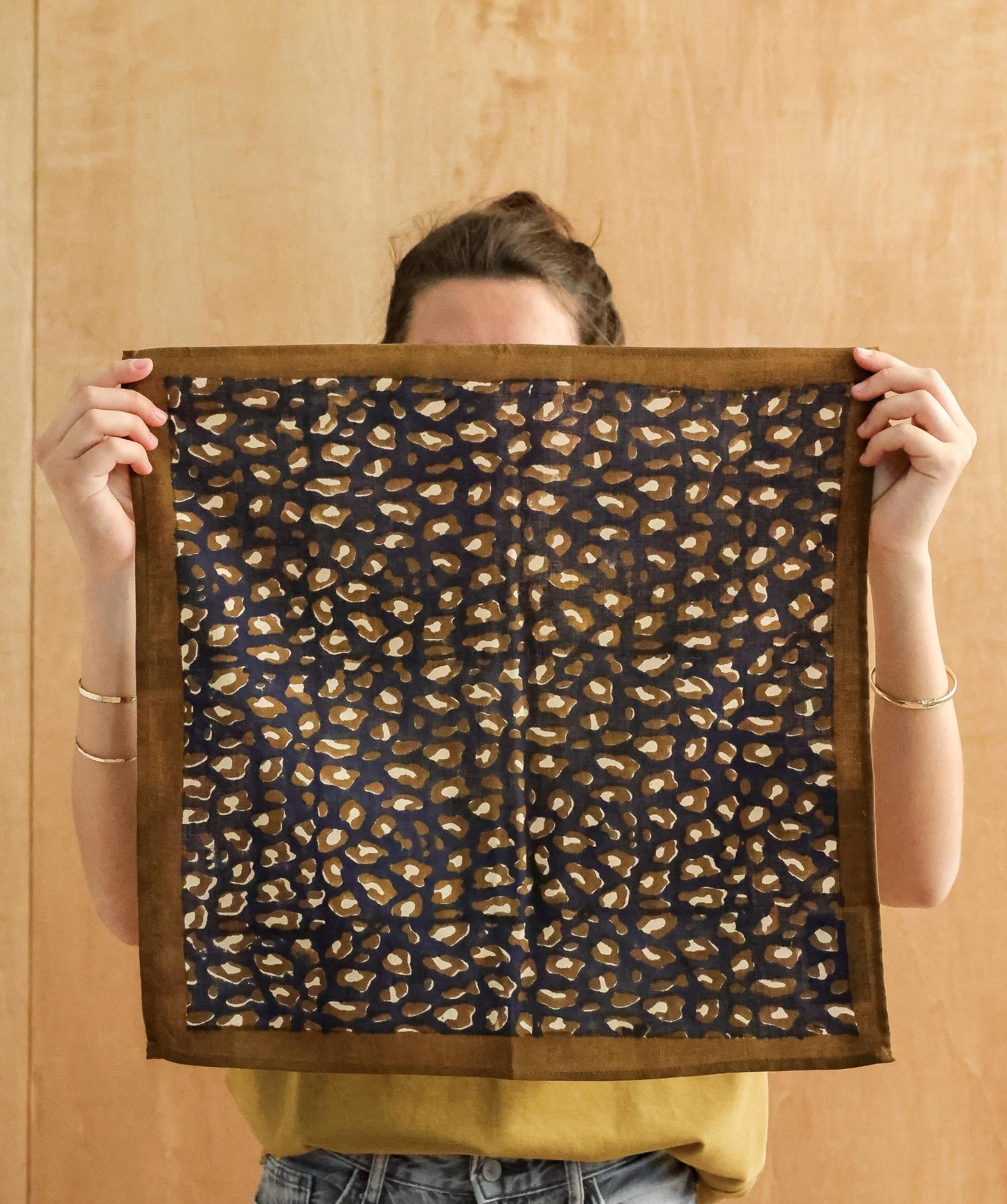 Foulard petit format – Léopard Navy