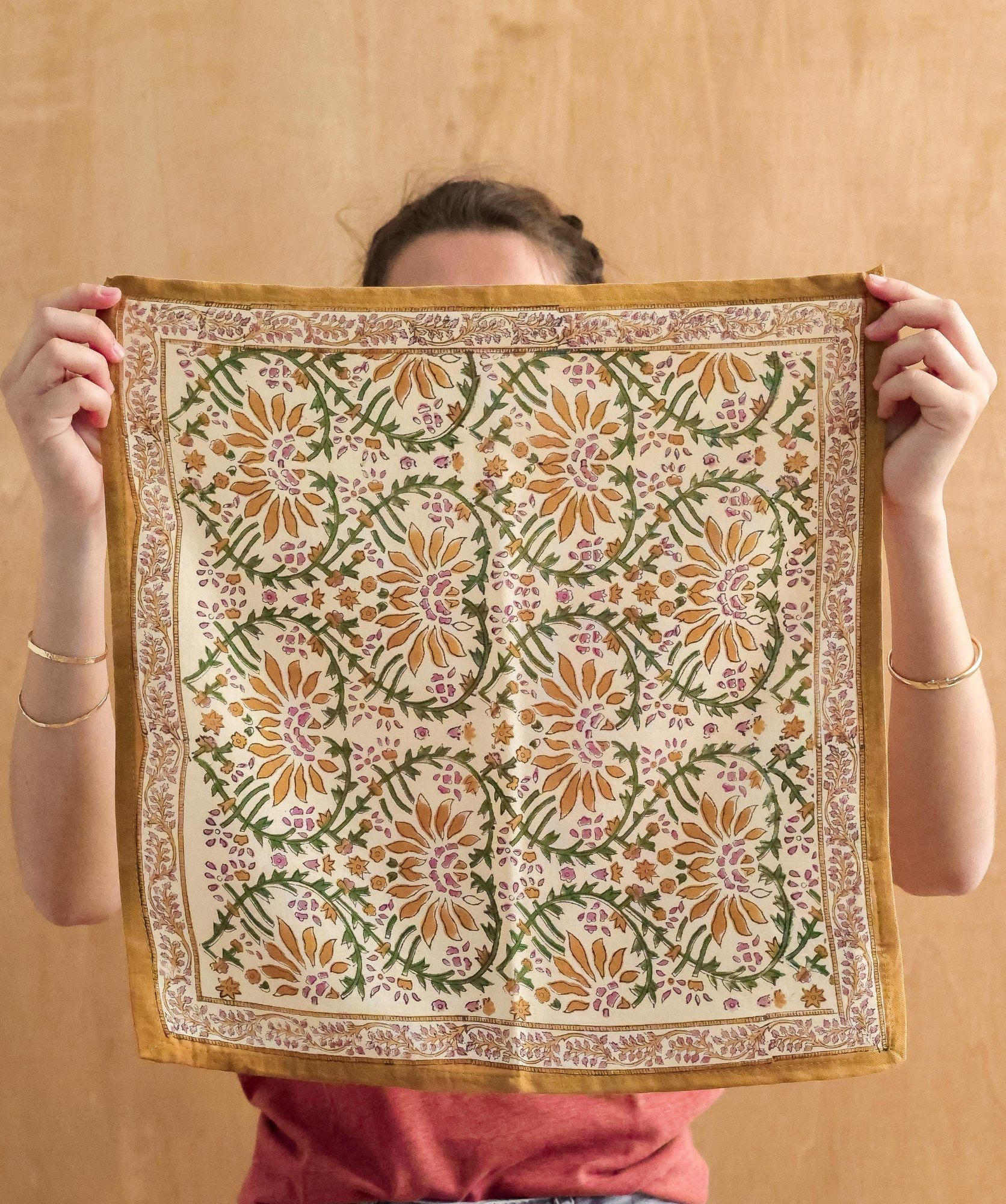 Foulard petit format – Palmyre Caramel beurre salé