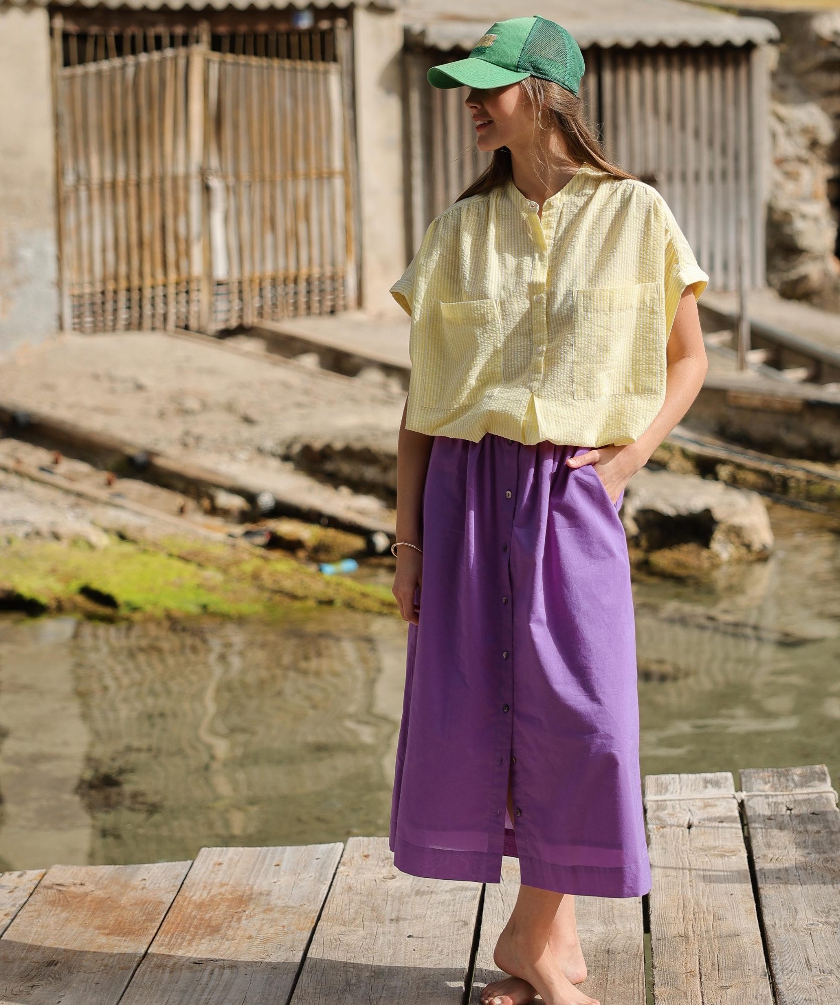 Jupe Ally – Voile de coton purple
