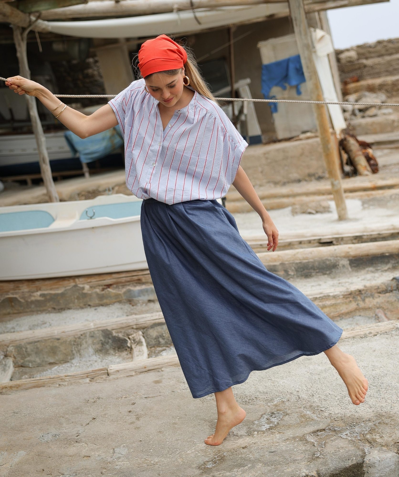 Jupe Molly – Chambray bleu