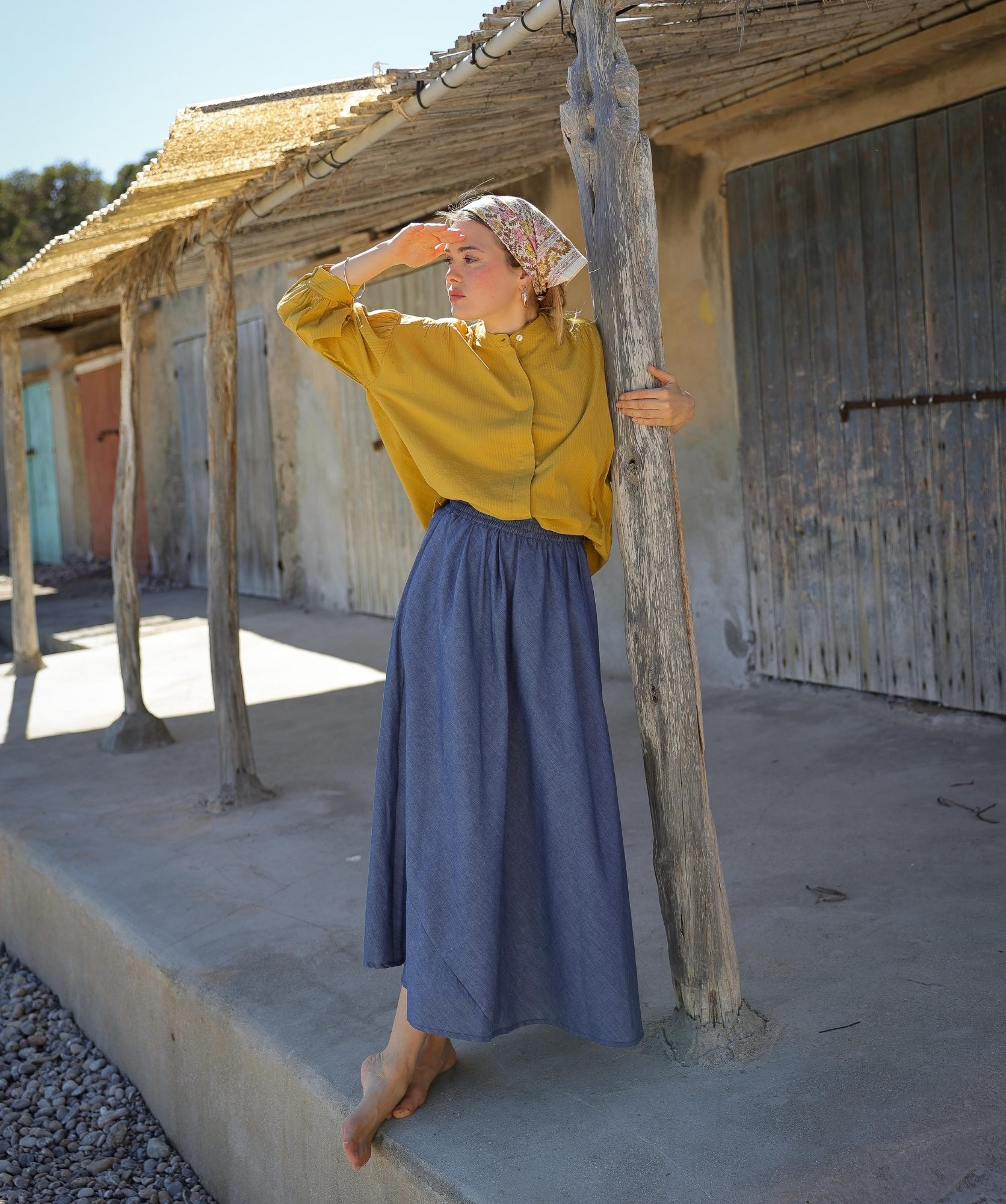 Jupe Molly – Chambray bleu