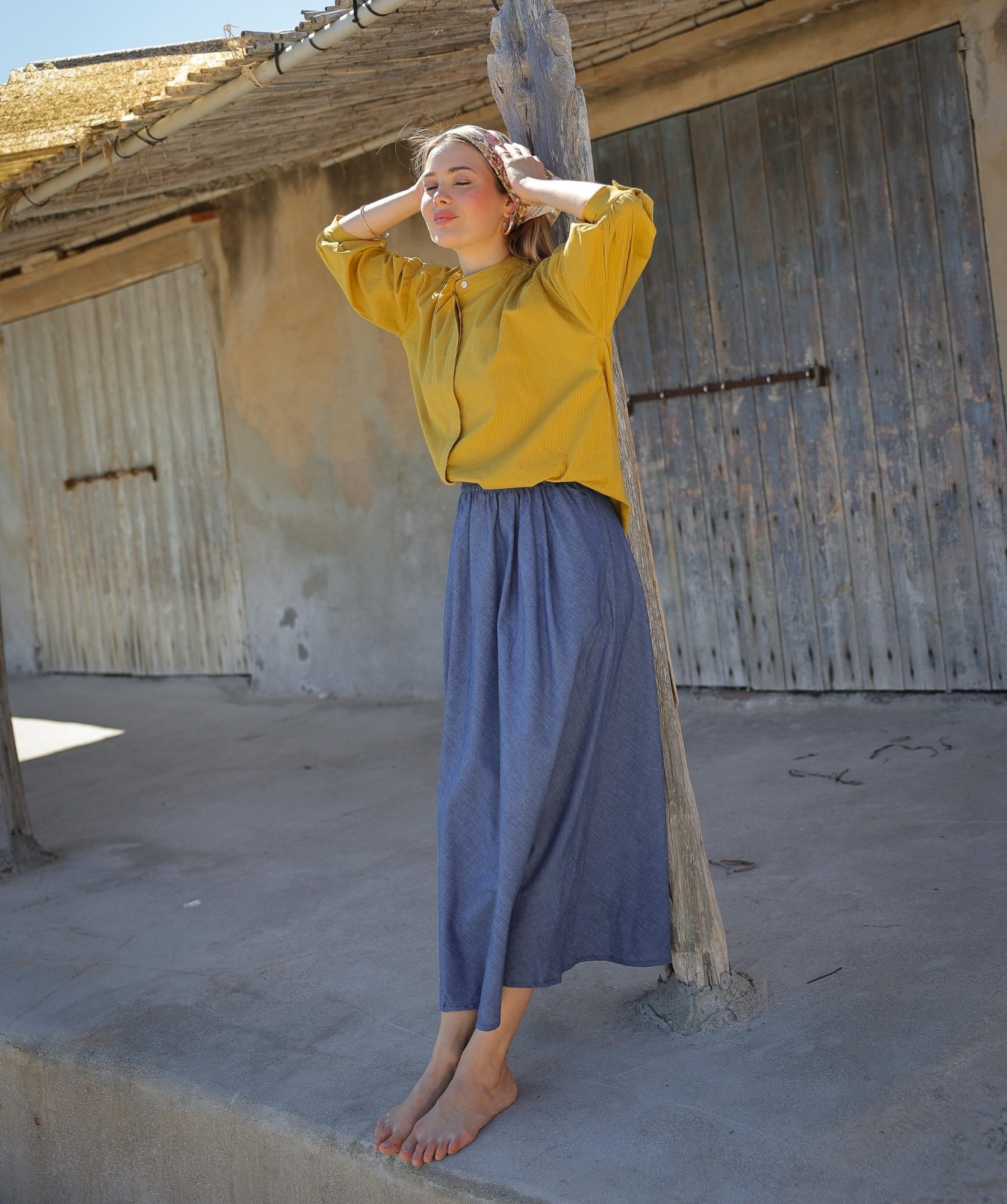 Jupe Molly – Chambray bleu