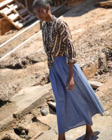 Jupe Molly – Chambray bleu