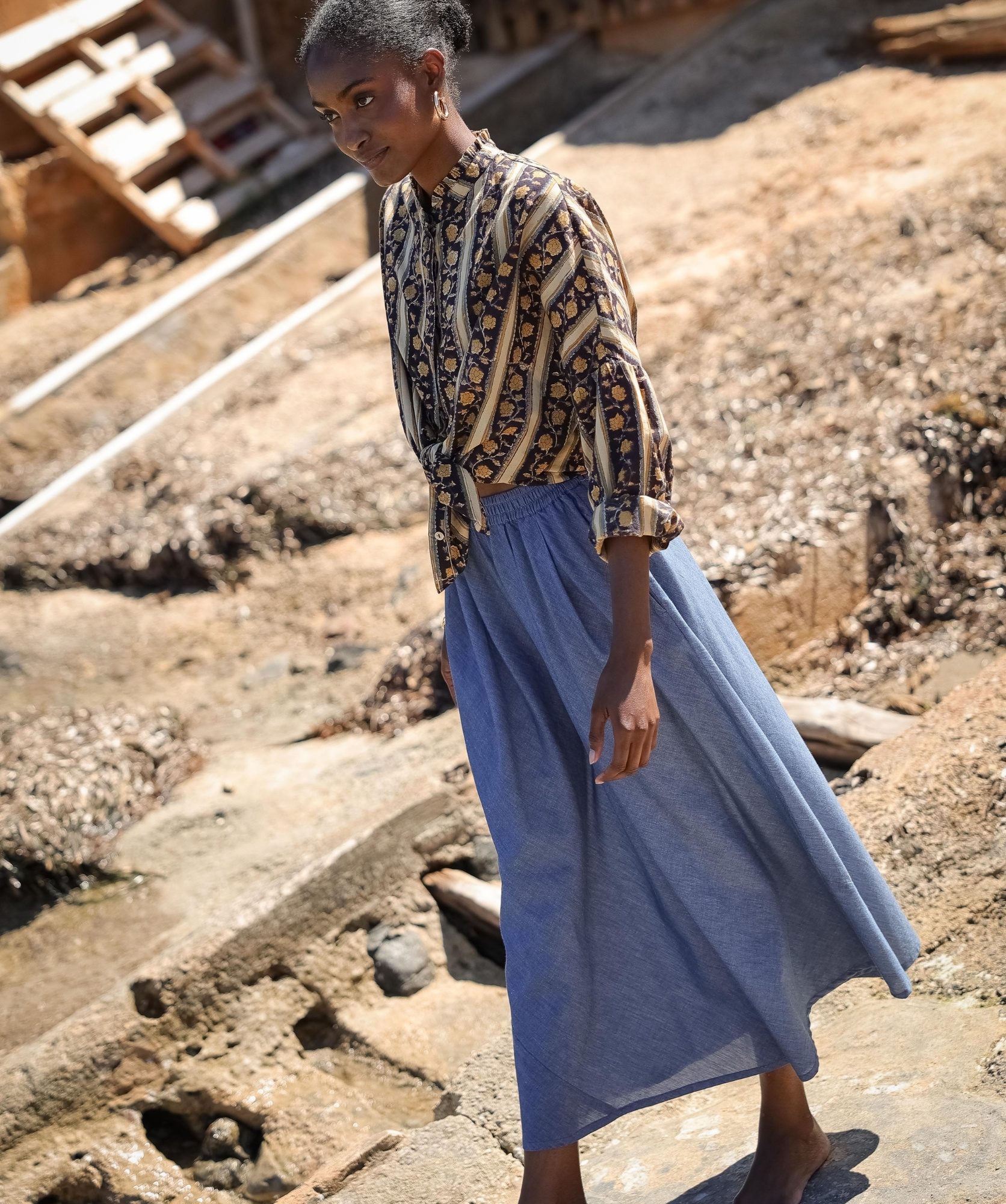 Jupe Molly – Chambray bleu