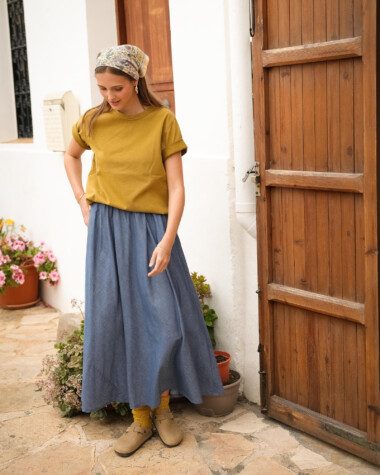 Jupe Molly – Chambray bleu