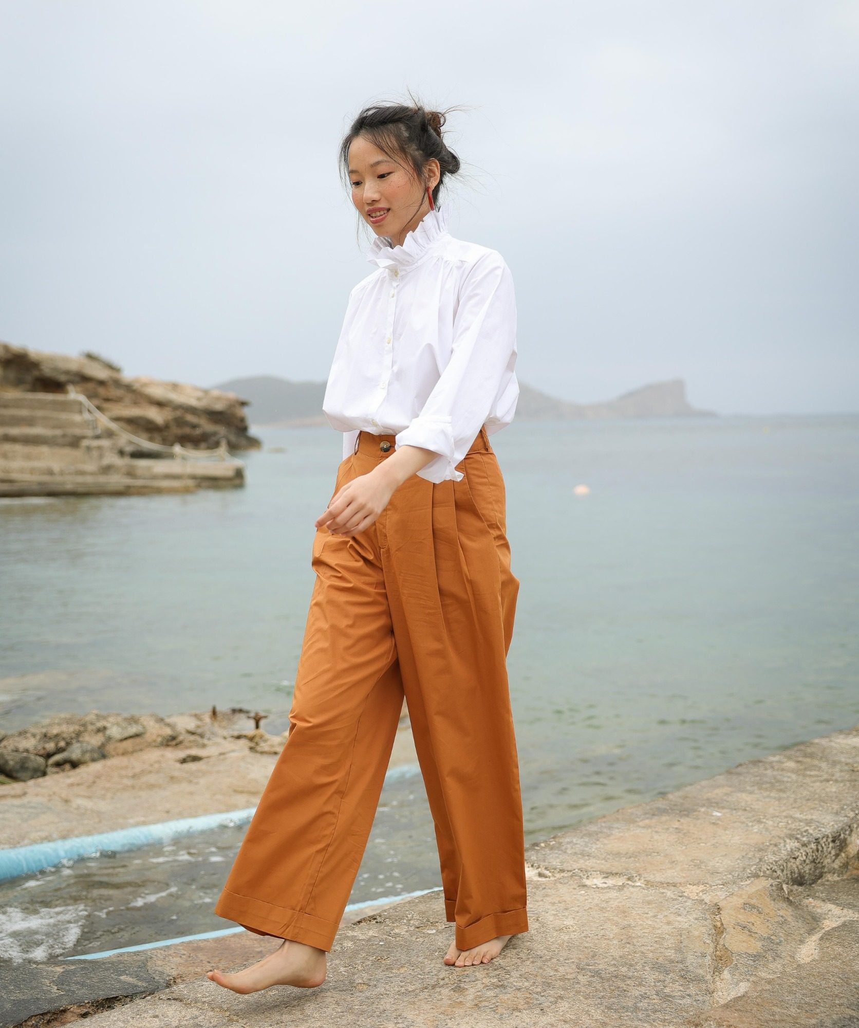 Pantalon Georges – Popeline de coton cuba