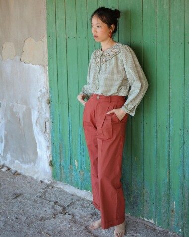 Pantalon Georges – Popeline de coton terre de sienne