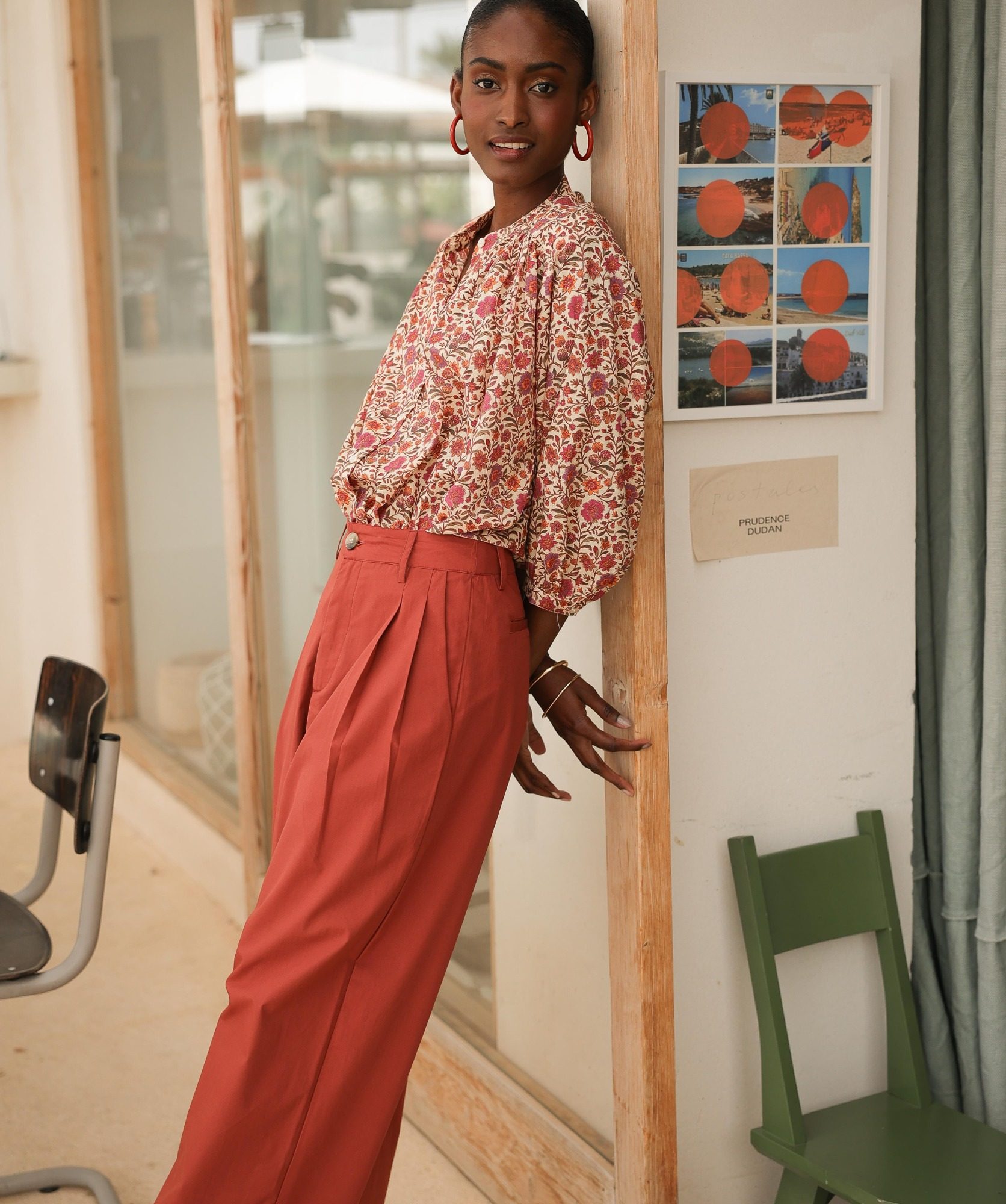 Pantalon Georges - Popeline de coton terre de sienne - Bëllemme