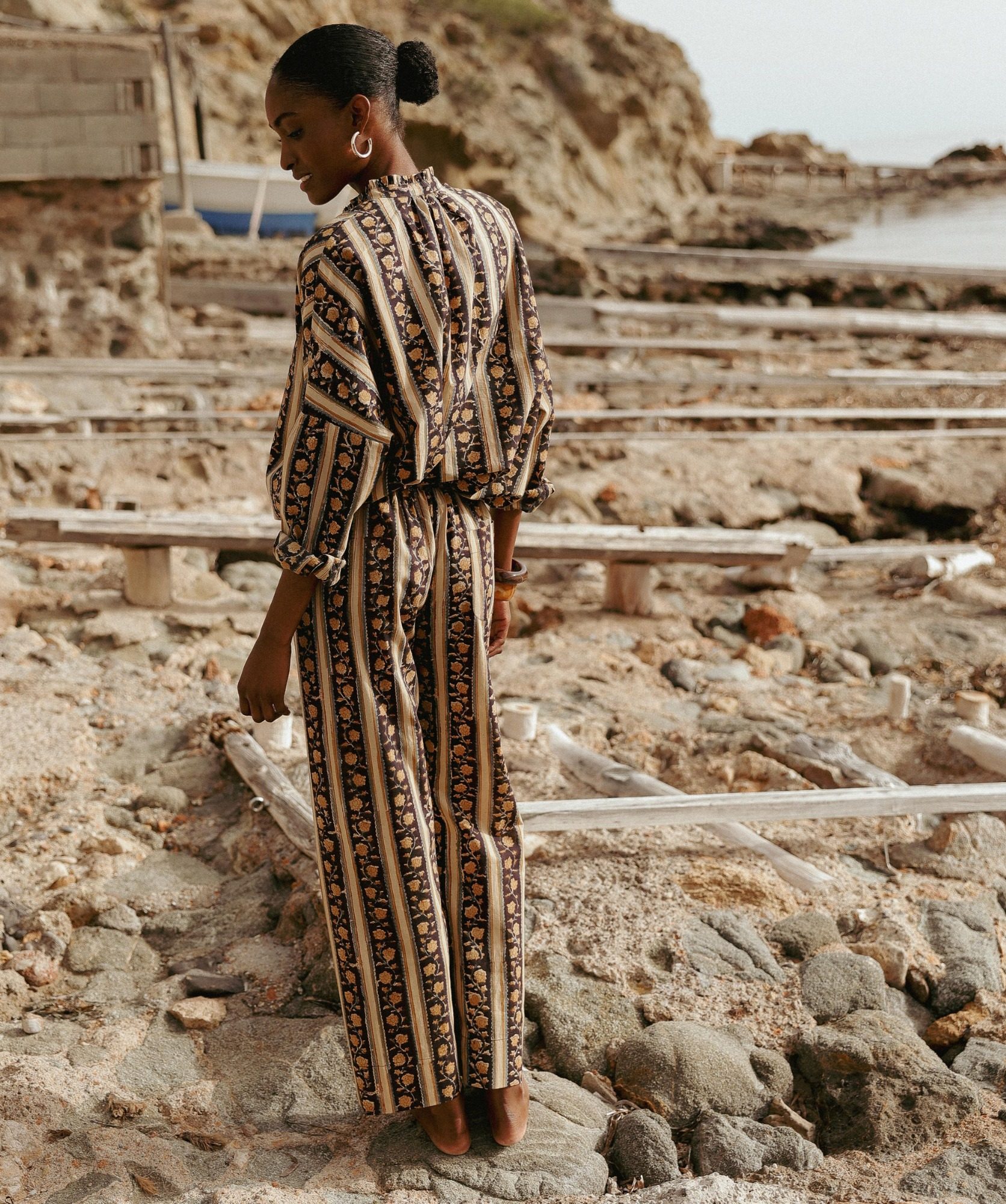 Pantalon Maho – Imprimé Block-print Pondichéry