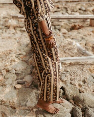 Pantalon Maho – Imprimé Block-print Pondichéry