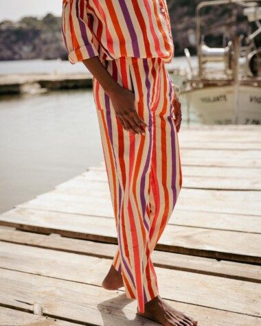 Pantalon Maho – Rayure multicolore