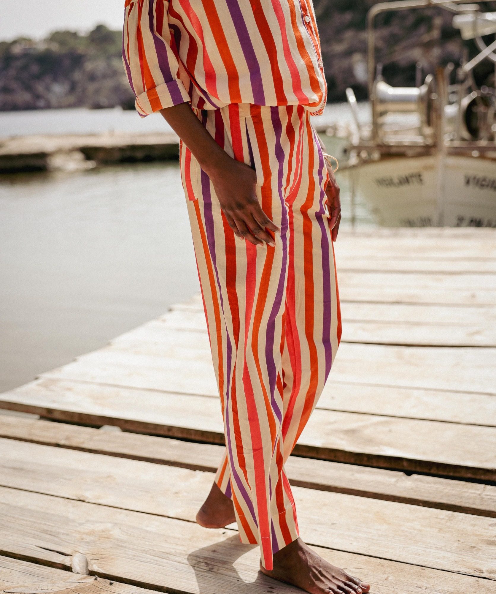 Pantalon Maho – Rayure multicolore