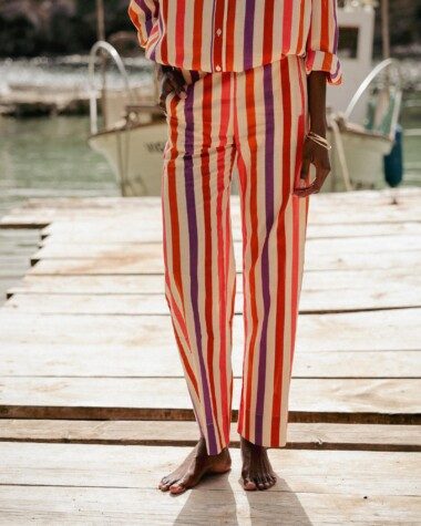Pantalon Maho – Rayure multicolore