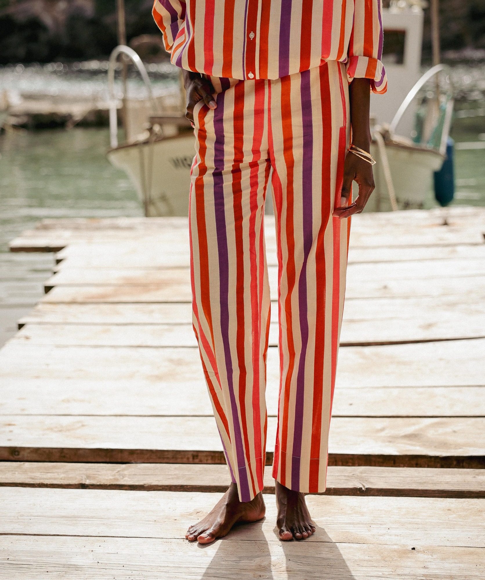 Pantalon Maho – Rayure multicolore
