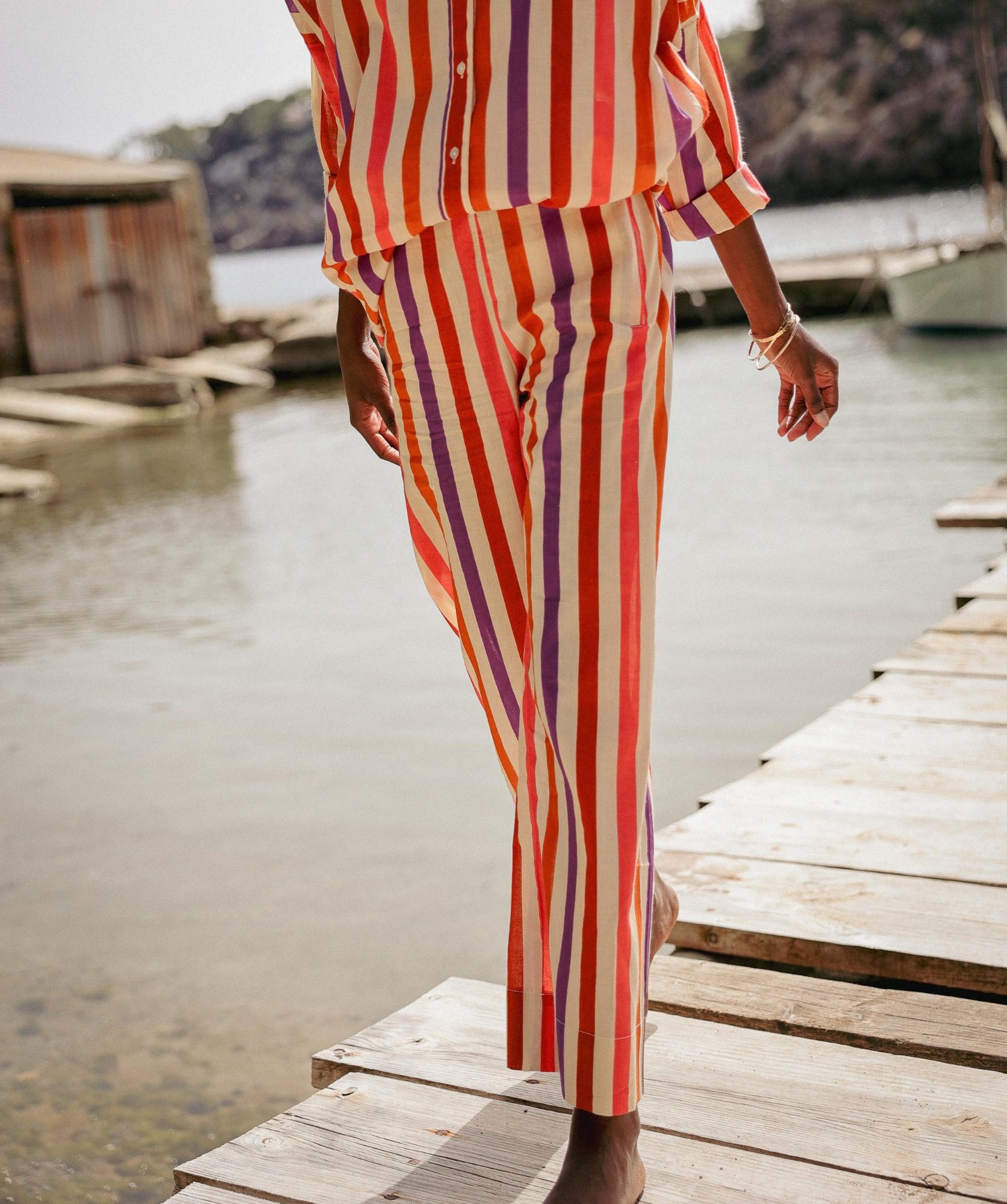 Pantalon Maho – Rayure multicolore