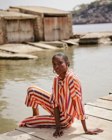 Pantalon Maho – Rayure multicolore