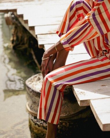 Pantalon Maho – Rayure multicolore