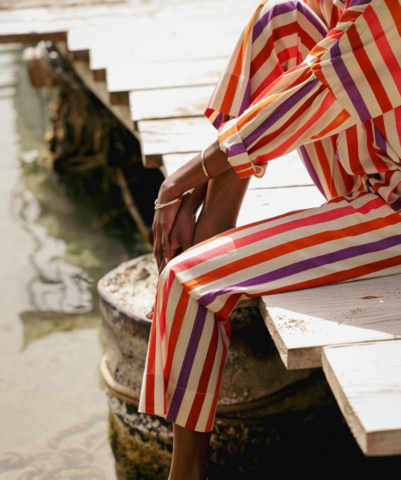 Pantalon Maho – Rayure multicolore