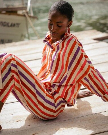 Pantalon Maho – Rayure multicolore
