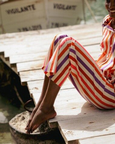 Pantalon Maho – Rayure multicolore
