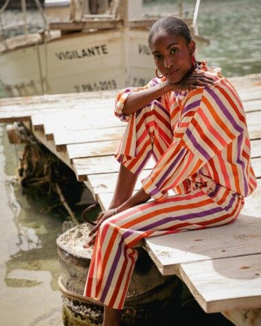 Pantalon Maho – Rayure multicolore