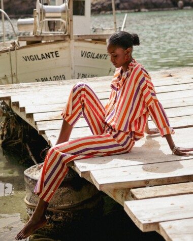 Pantalon Maho – Rayure multicolore