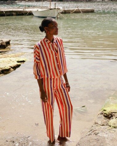 Pantalon Maho – Rayure multicolore
