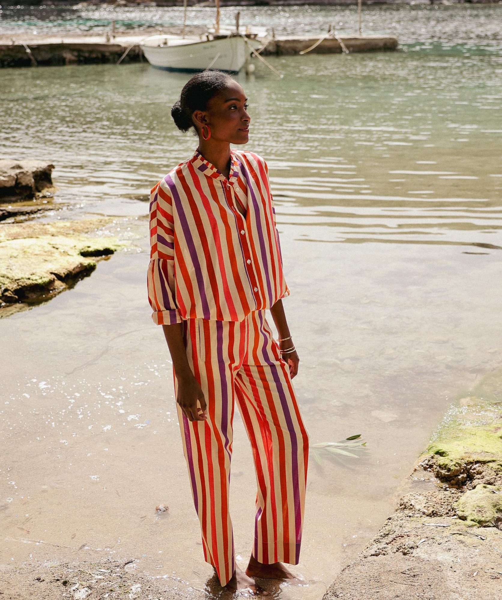 Pantalon Maho – Rayure multicolore