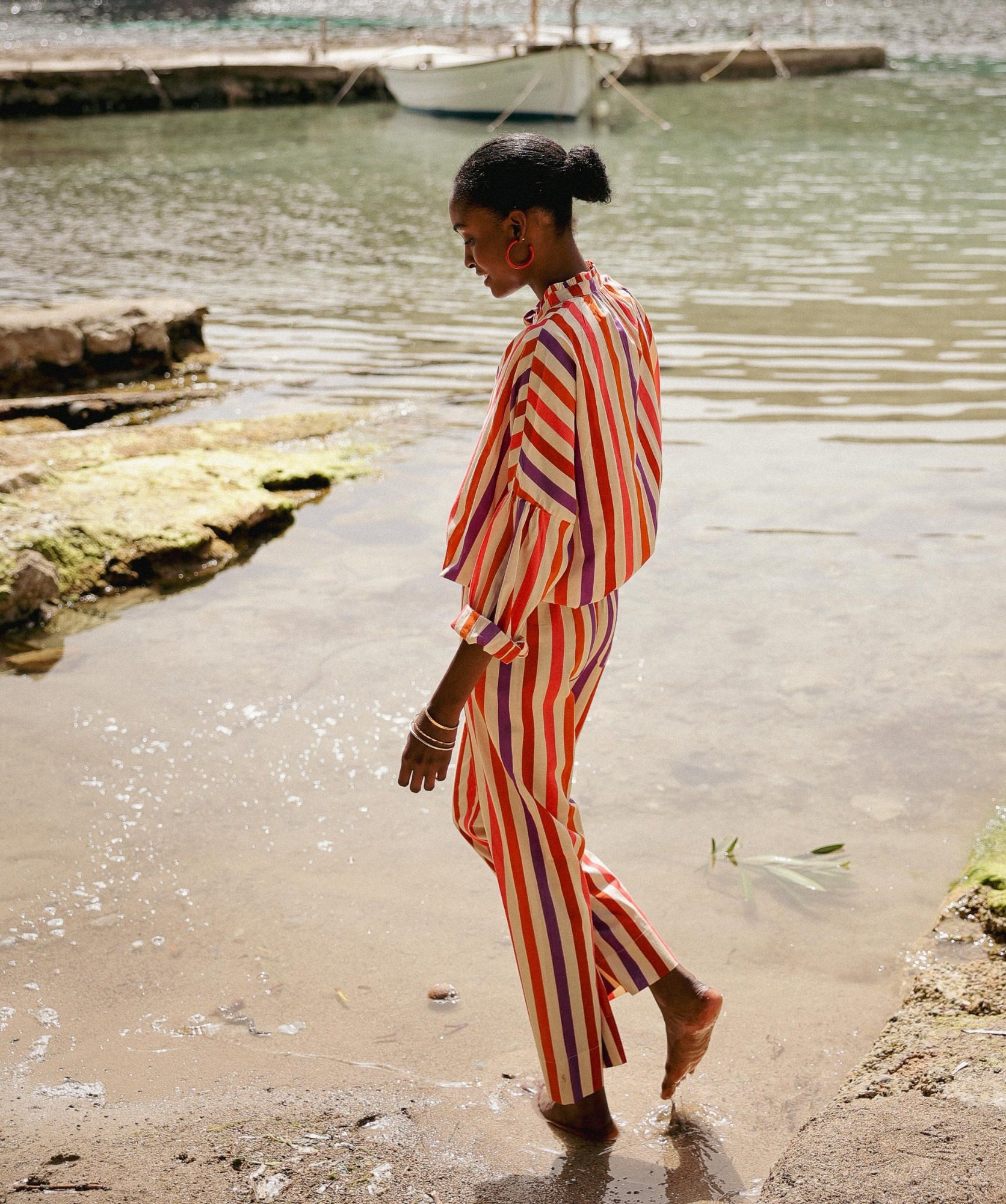 Pantalon Maho – Rayure multicolore