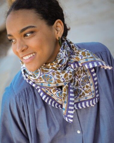 Foulard grand format – Henley Bleu Maharadja