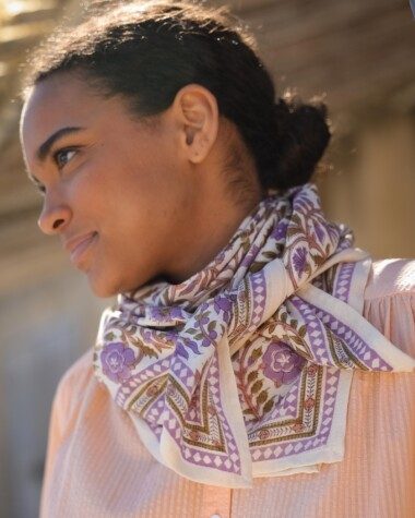 Foulard grand format – Moss Lilas