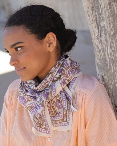 Foulard grand format – Moss Lilas