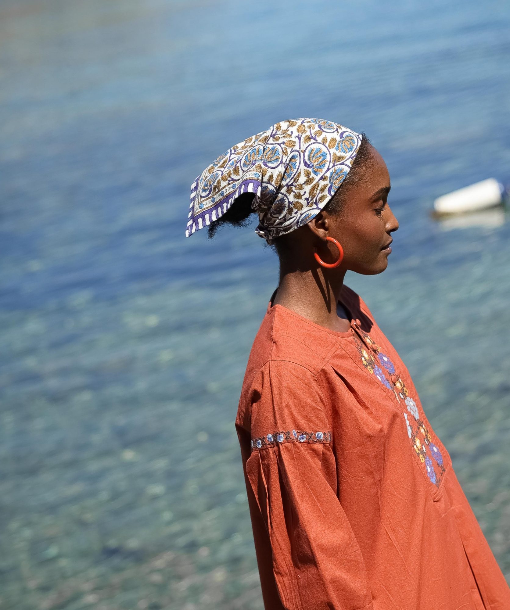 Foulard petit format – Henley Bleu Maharadja