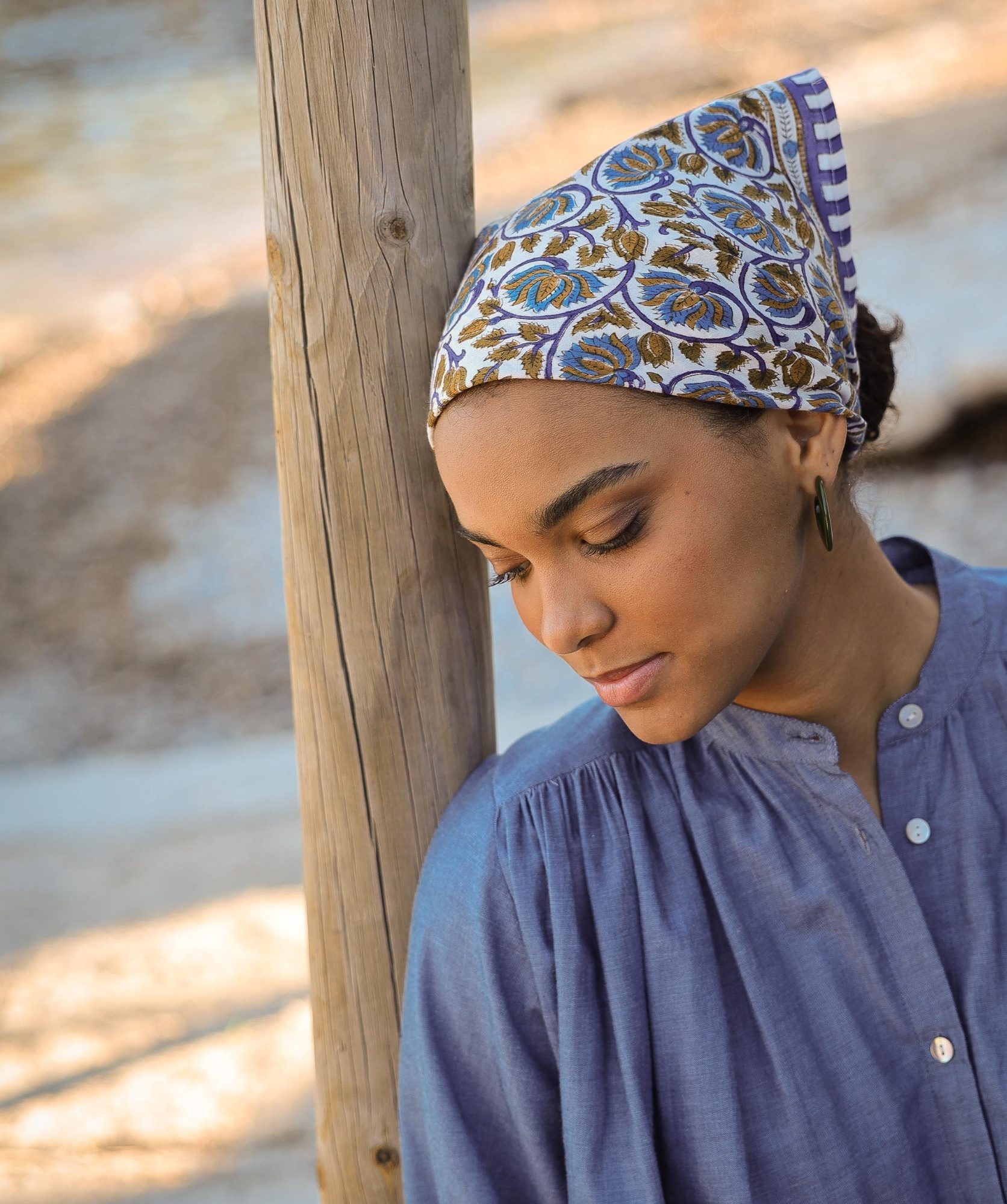 Foulard petit format – Henley Bleu Maharadja