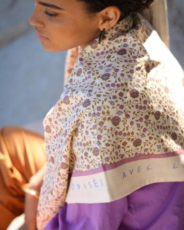 Foulard grand format – Rosa Violette