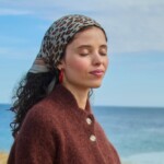 Foulard en laine petit format – Léopard Mist Grey