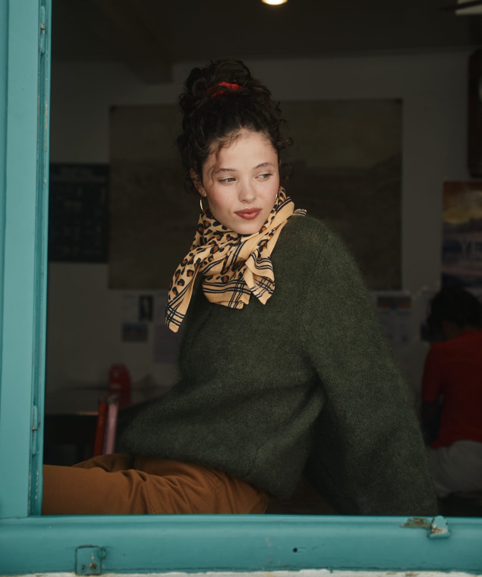 Foulard grand format – Léopard camel