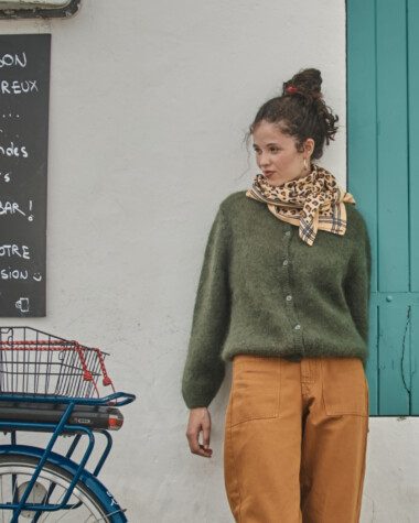 Foulard grand format – Léopard camel