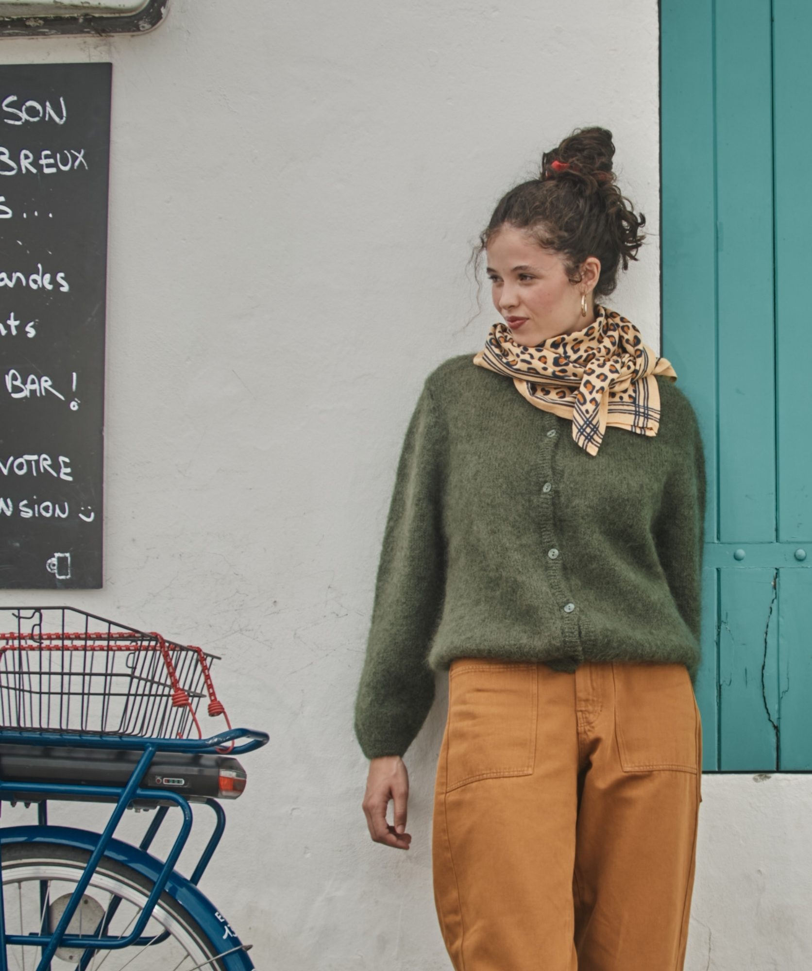 Foulard grand format – Léopard camel