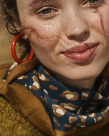 Foulard petit format – Léopard Navy