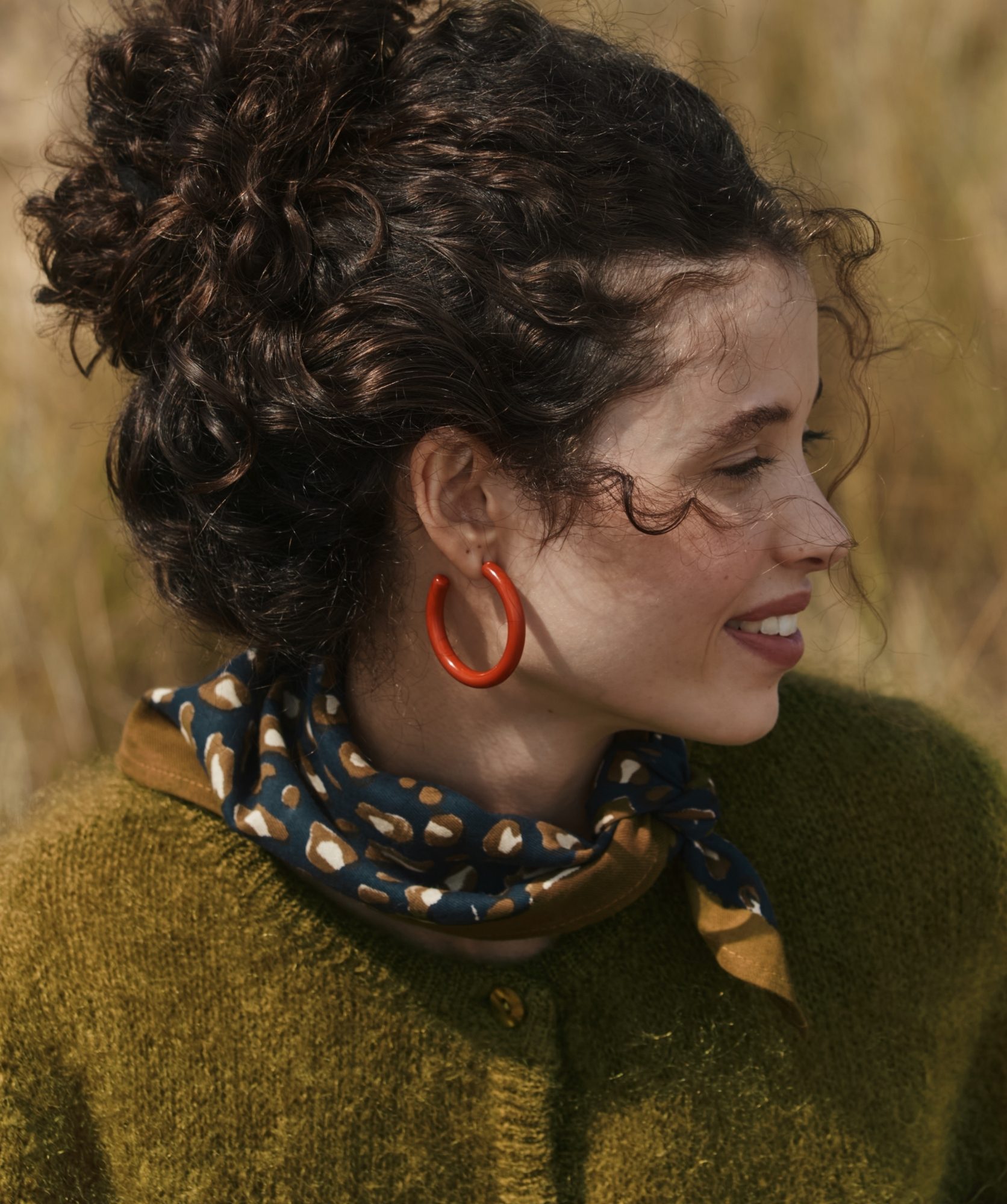 Foulard petit format – Léopard Navy