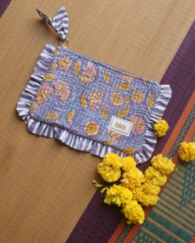 Pochette medium Janice – Mysore Bleu Orage