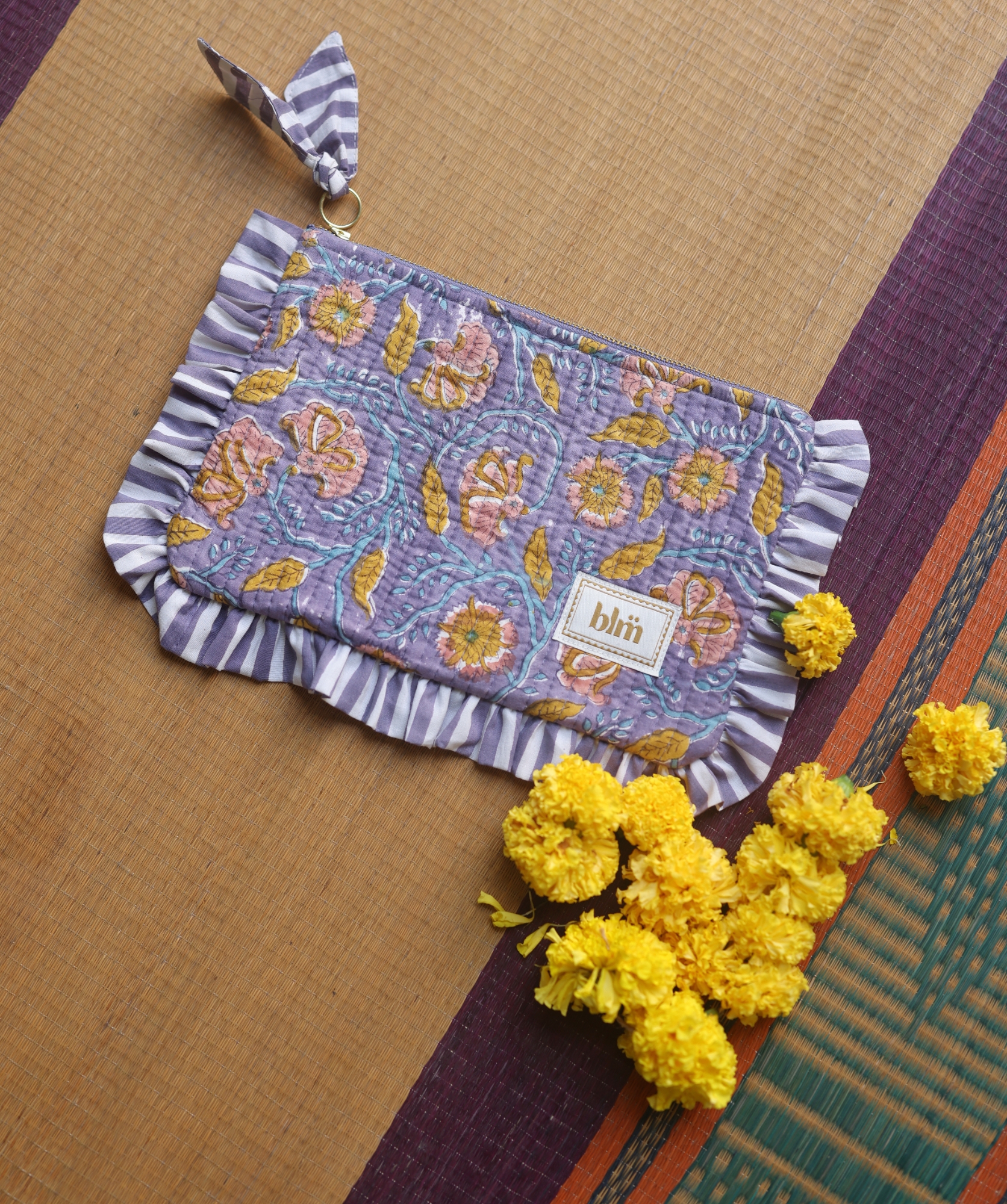 Pochette medium Janice – Mysore Bleu Orage