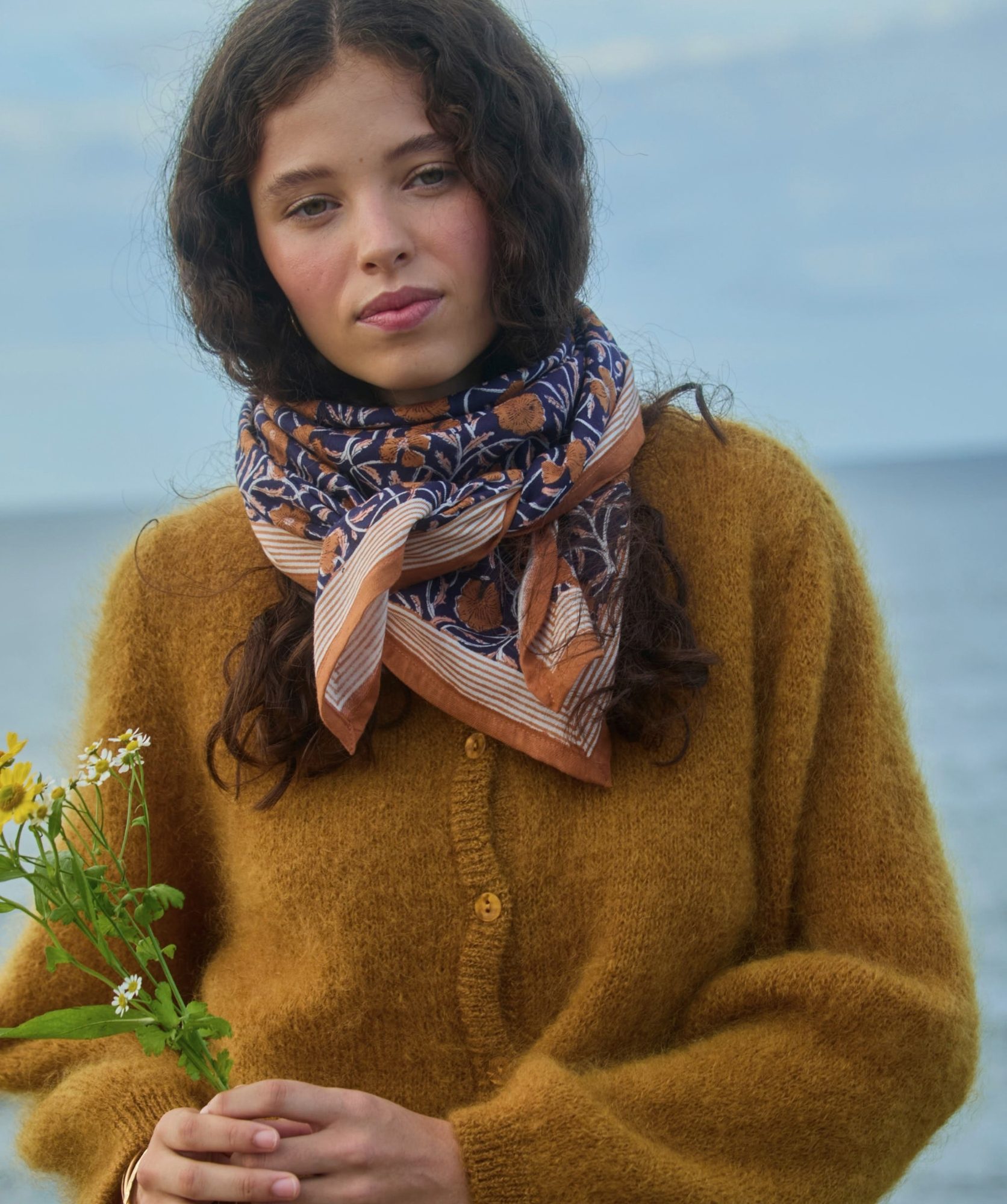 Foulard grand format – Pia Navy