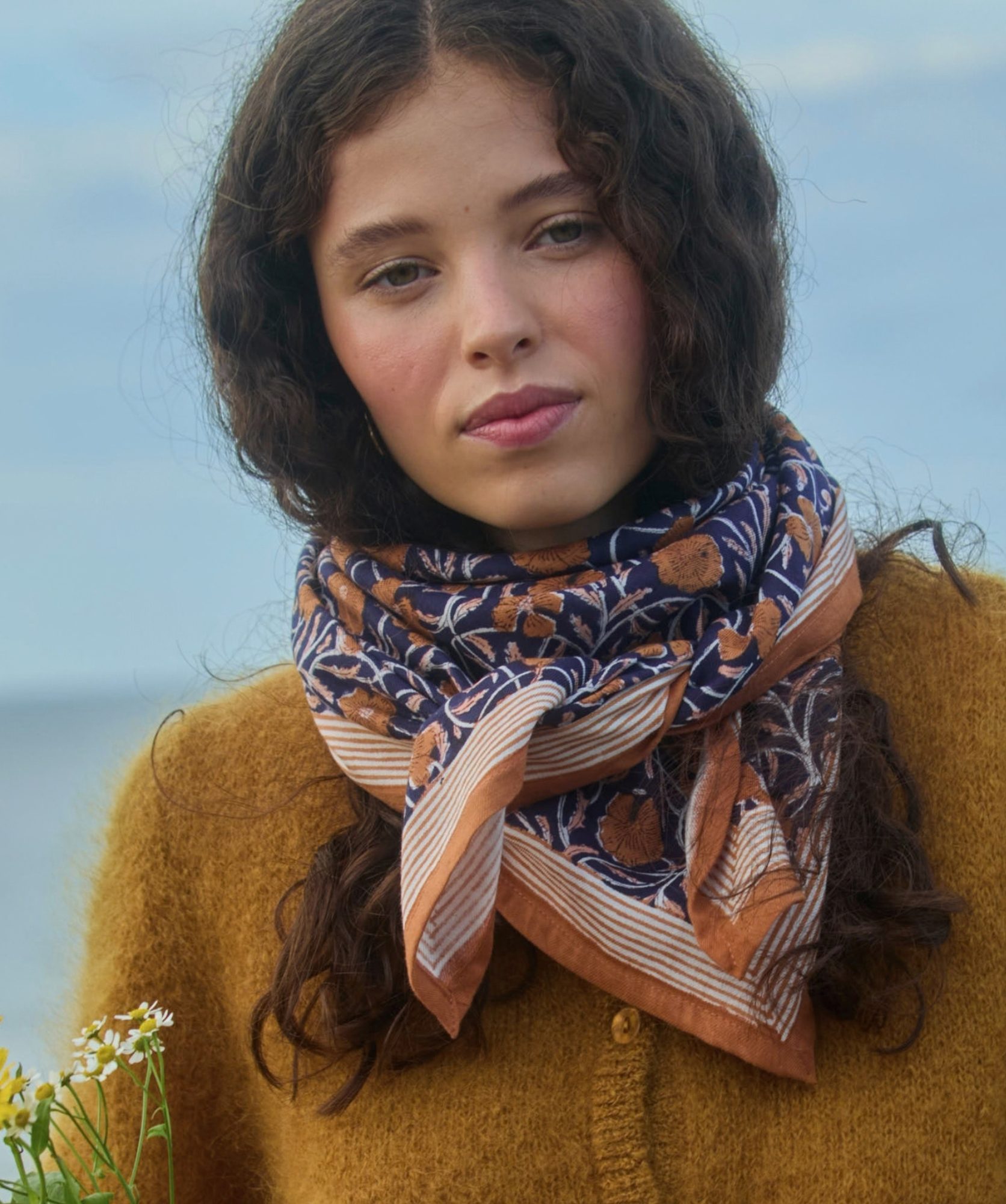 Foulard grand format – Pia Navy