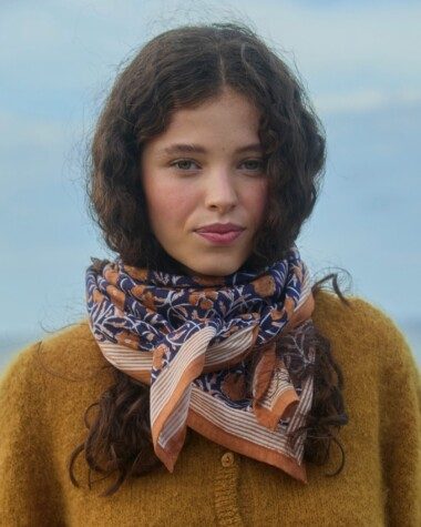 Foulard grand format – Pia Navy